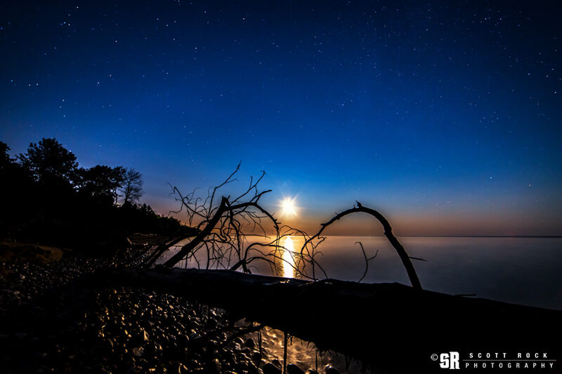 Photo of Moon over Lake Huron From Southampton Ontario